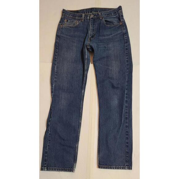 Vtg Levis 505 Regular Fit 5 Pkt Straight Leg Blue Jeans Mens Sz 32x32 Distressed - Picture 1 of 16